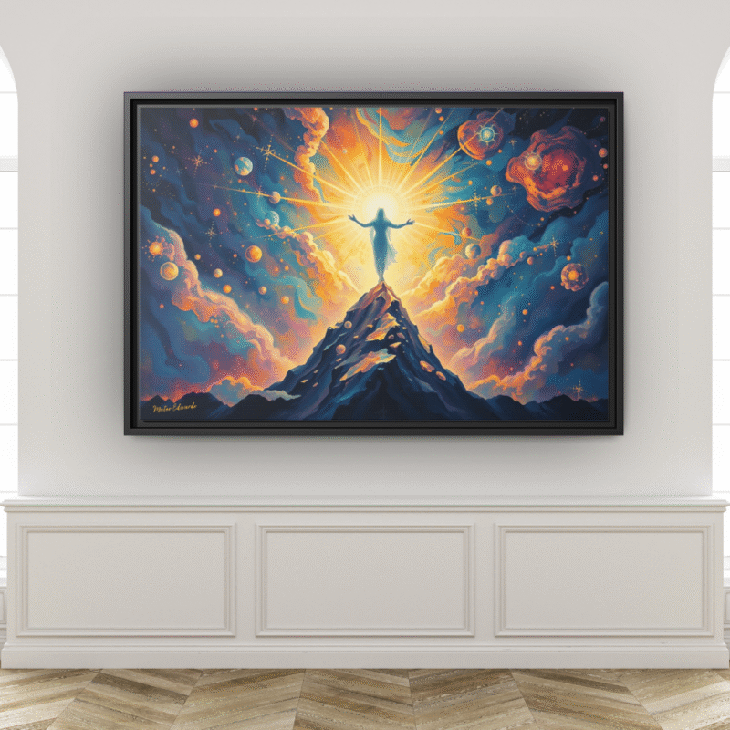 Divine Summit | Spiritual Fantasy Framed Canvas Wall Art - Image 3