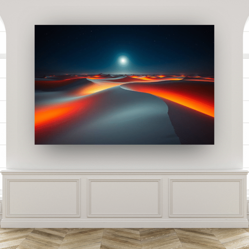 Fire Dune Valley | Glowing Desert Moon Acrylic Wall Art - Image 6