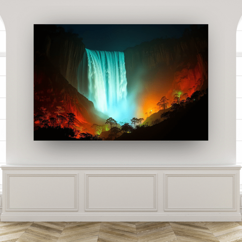 Mystic Falls Glow | Illuminated Waterfall Acrylic Art - Image 7