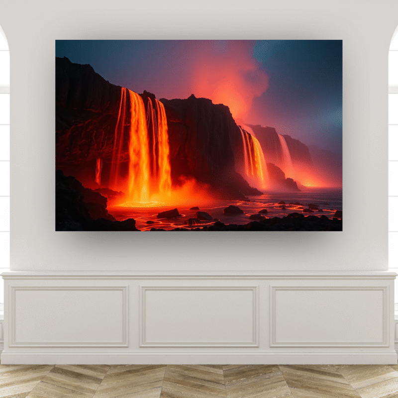 Fire Falls Cascade | Lava Waterfall Acrylic Wall Art - Image 7