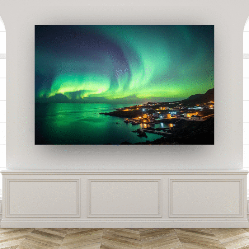Aurora Village Lights | Northern Lights Acrylic Wall Art - Image 7