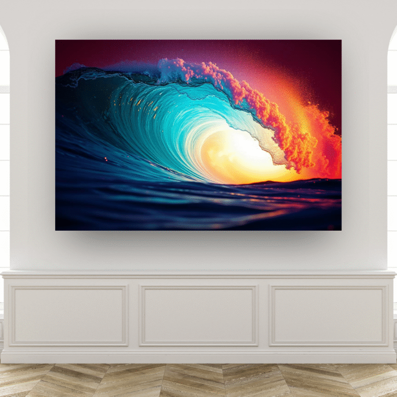 Fire Wave Tunnel | Ocean Surf Acrylic Wall Art - Image 7