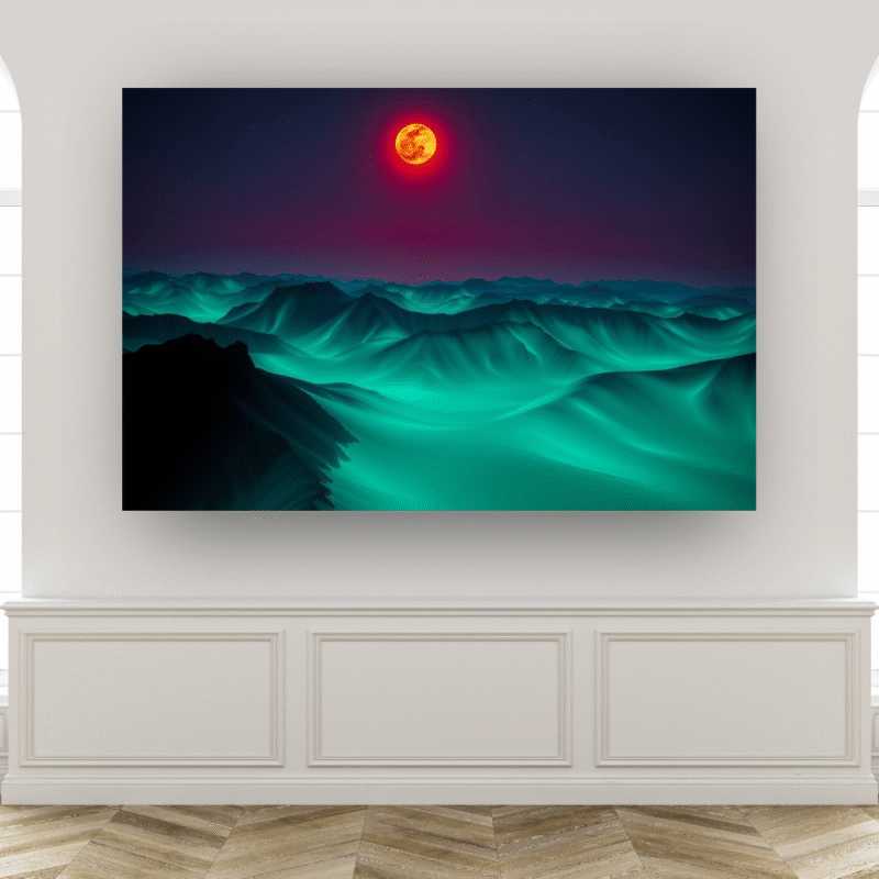Fire Moon Summit | Snowy Mountain Acrylic Wall Art - Image 7