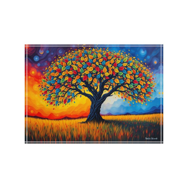 Rainbow Tree of Life | Colorful Autumn Acrylic Photo Block - Image 2