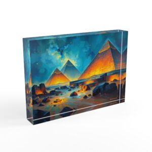 Pyramid Galaxy Storm | Ancient Egypt Acrylic Photo Block