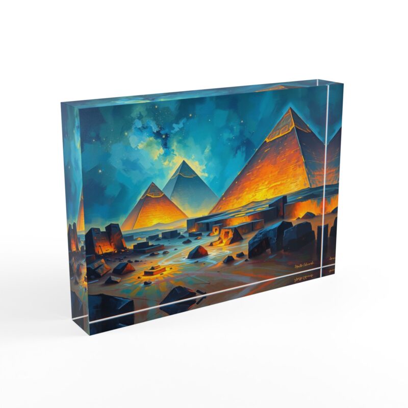 Pyramid Galaxy Storm | Ancient Egypt Acrylic Photo Block