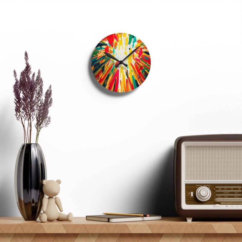 Kinetic Energy Burst Abstract Expressionist Acrylic Wall Clock - Image 8