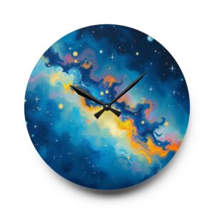 Stellar Nursery Cosmic Nebula Acrylic Wall Clock