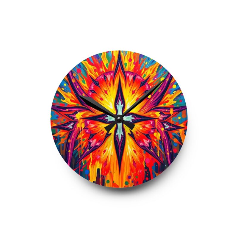 Divine Radiance Cross Abstract Acrylic Wall Clock - Image 2