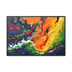 Color Storm | Abstract Fluid Framed Canvas Wall Art